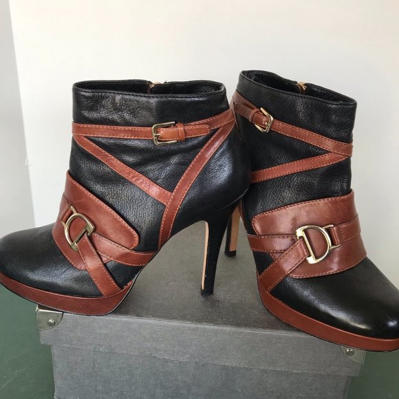 Cole Haan Black & Brown Platform Stiletto Heels - Picture 7 of 9